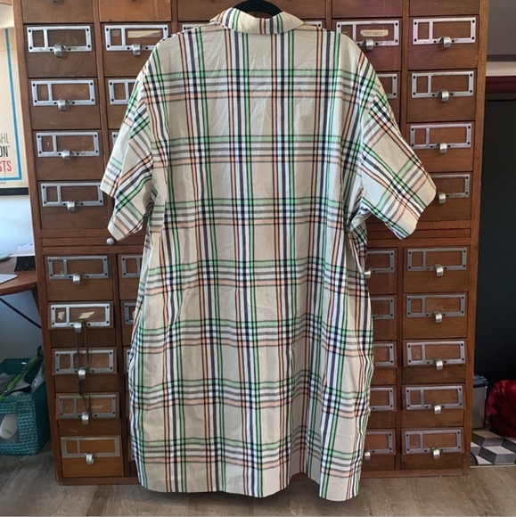 Red Sky Plaid Shirt Dress Oversized Plus Size - Picture 3 of 5